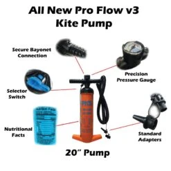 PKS Pro Flow V3 Large Kite & Wing Pump With PSI Meter 20" Discounts Apply ! -Roxy Store pks 2020 pro flow v3 pump 4